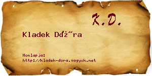 Kladek Dóra névjegykártya